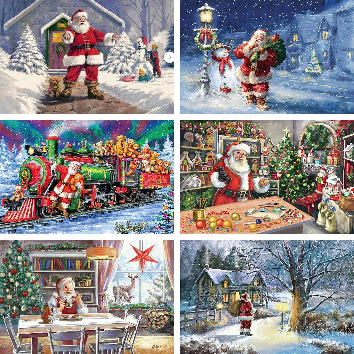 Christmas Santa Photography Backdrops Family Store Festival Decors Adult Kids Photocall Props Winter Snowfield Gift Photostudio