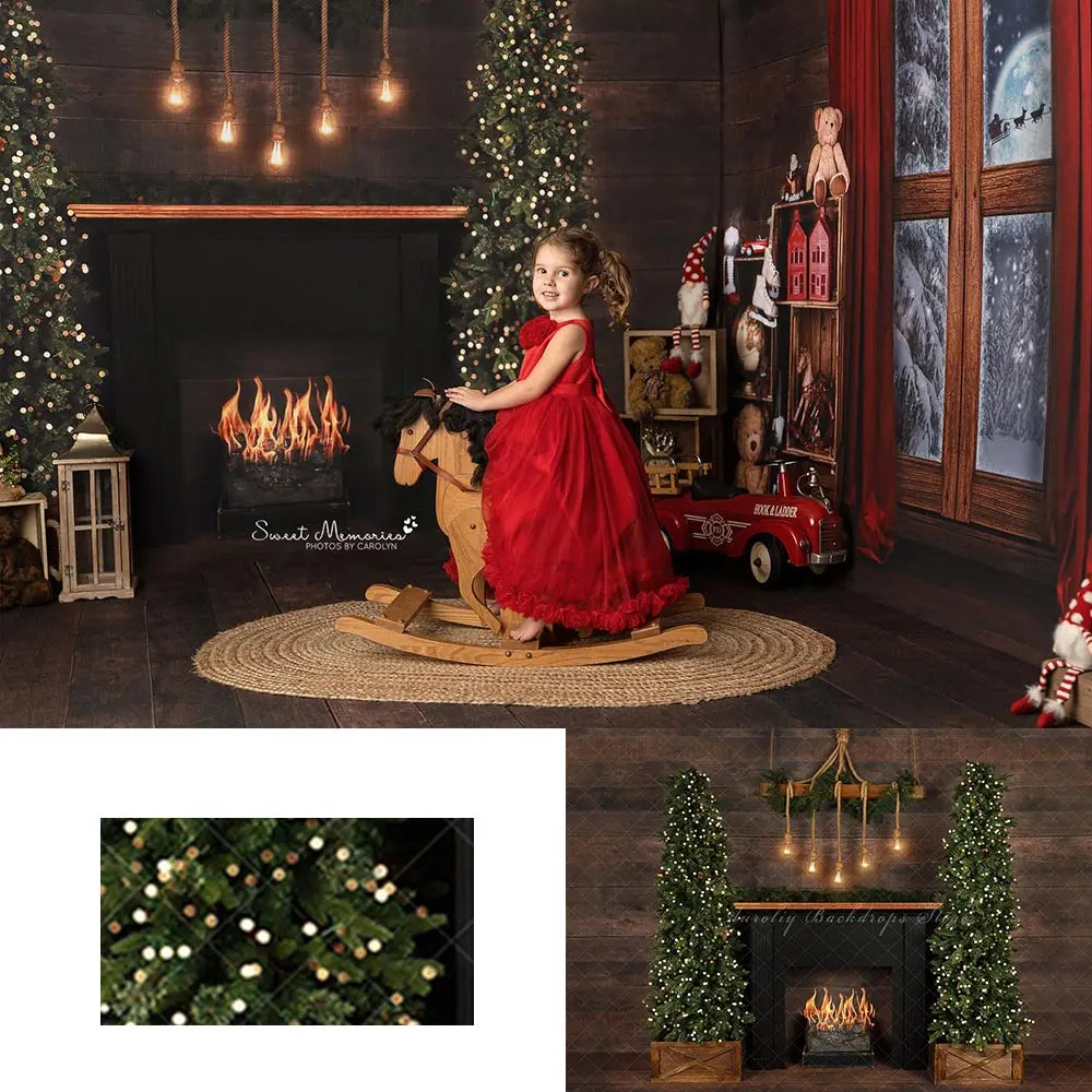 Cozy Fireplace Christmas Photography Backdrop Kids Baby Cake Smash Photocall Decors Child Adult Birthday Studio Backgrounds