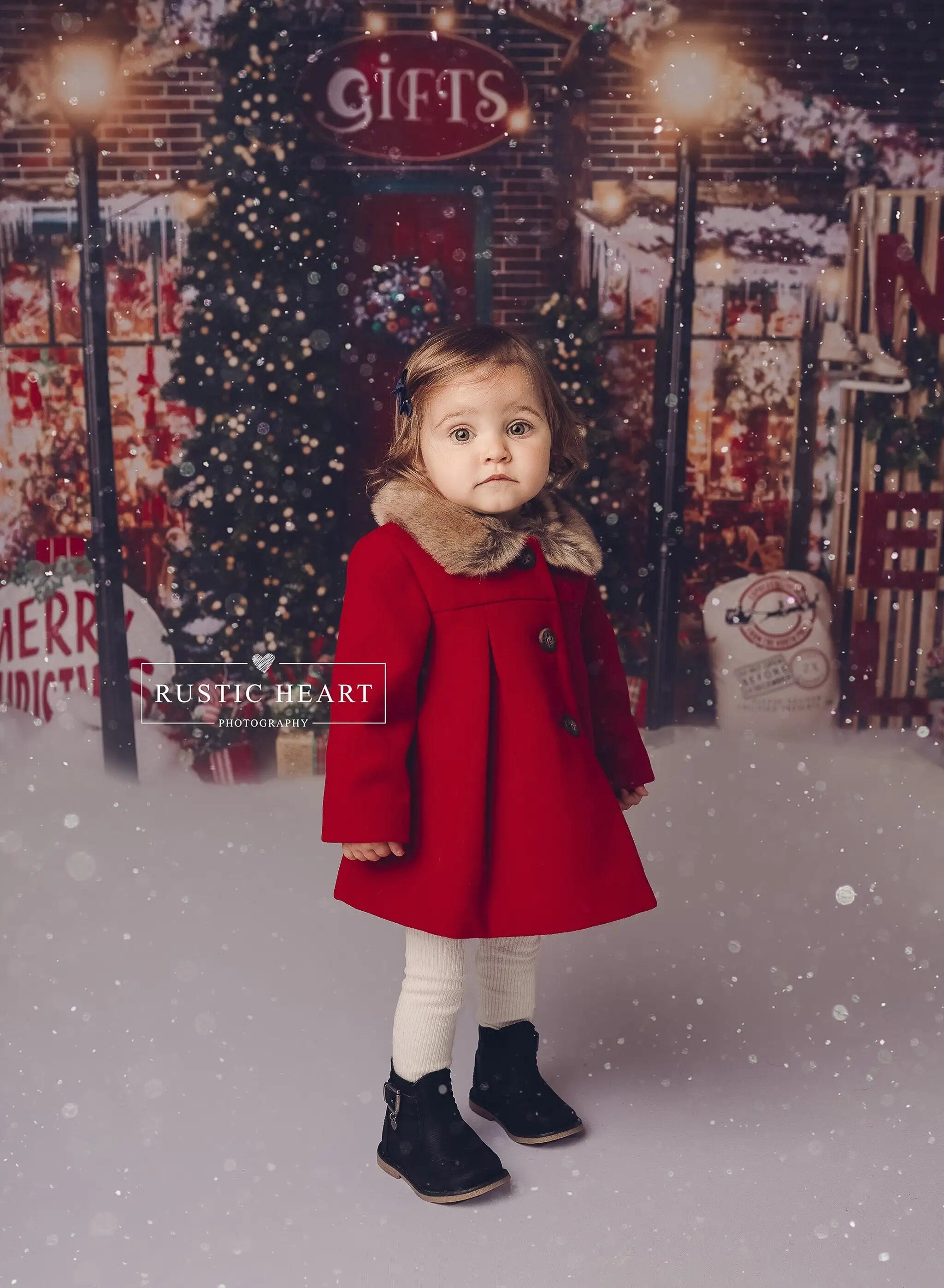 Christmas Gift Chalet Backdrops Kids Adult Photography Props Child Baby Photoall Decor Snowy Flool Wooden House Front Background