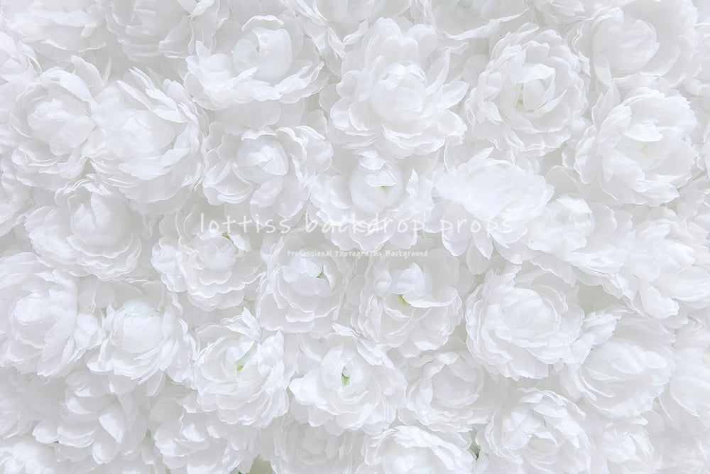 White Floral Wall Backdrops Kids Adult Photography Props Child Baby Photocall Wedding Ceremony Decors Light Flower Background