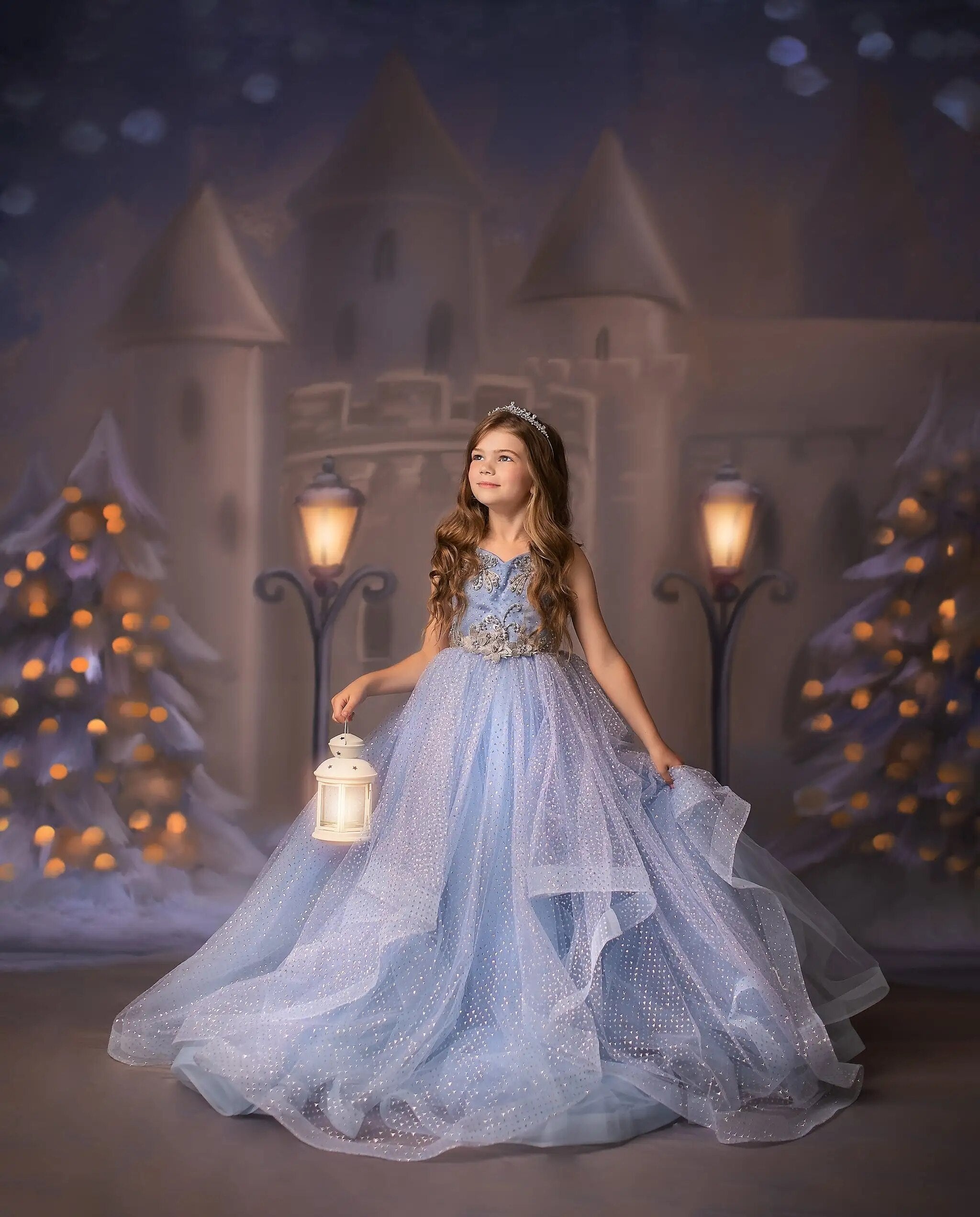 Winter Xmas Castle Backdrops Adult Kids Photography Portrait Props Baby Child Photocall Princess Christmas House Background