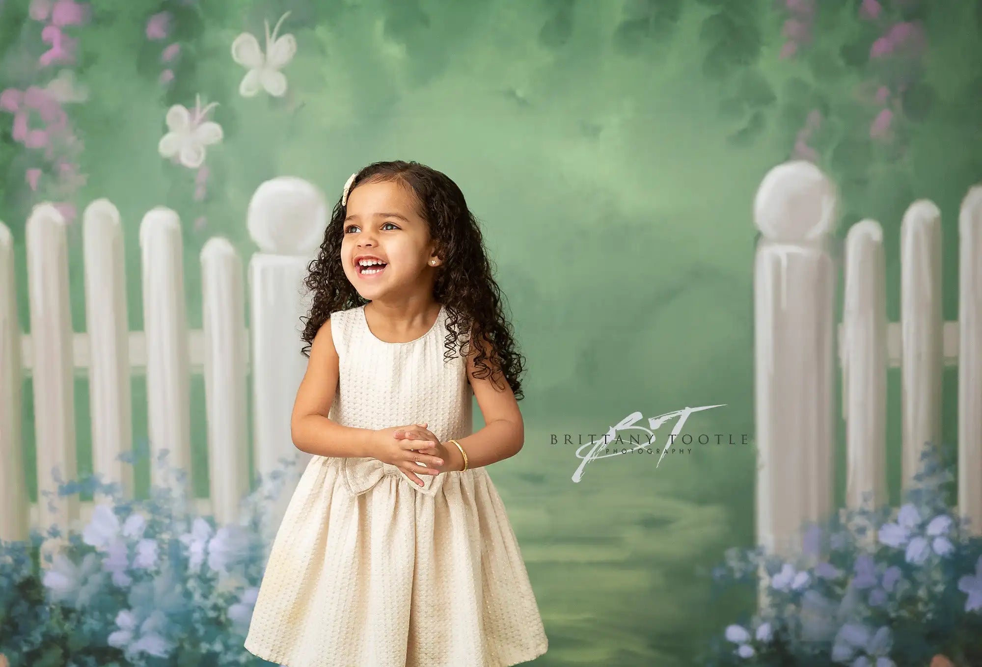 Spring Garden Gates Backdrops Kids Adult Photography Child Baby Photocall Decors White Floral Plants Backgrounds