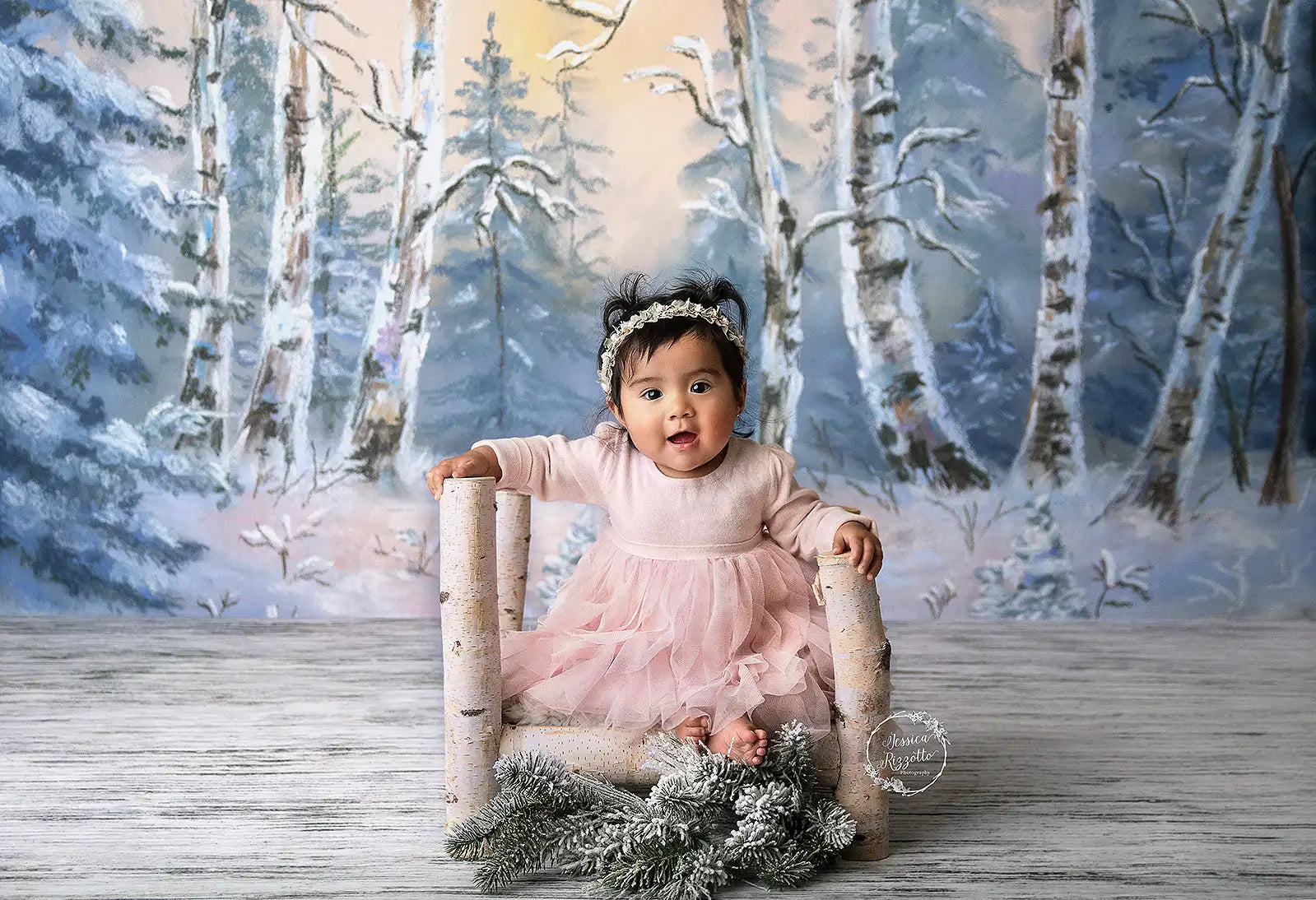 Winter Evening Photography Backdrop Forest Kids Baby Cake Smash Photocall Decors Child Adult Birthday Studio Backgrounds