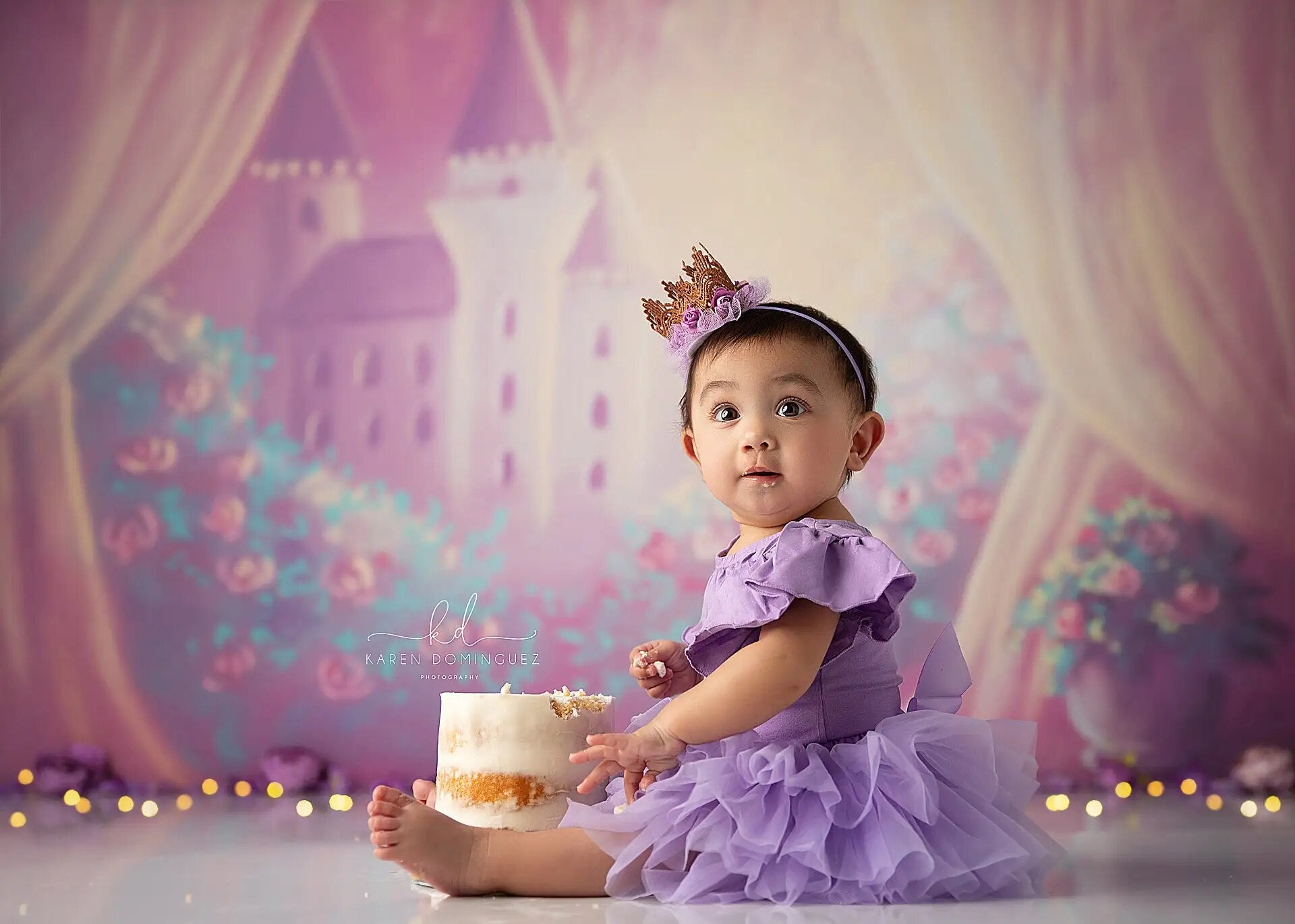 Rose Castle Backdrop Kids Girl Photography Baby Child Birthday Cake Smash Props Photocall Garden Spring Floral Background