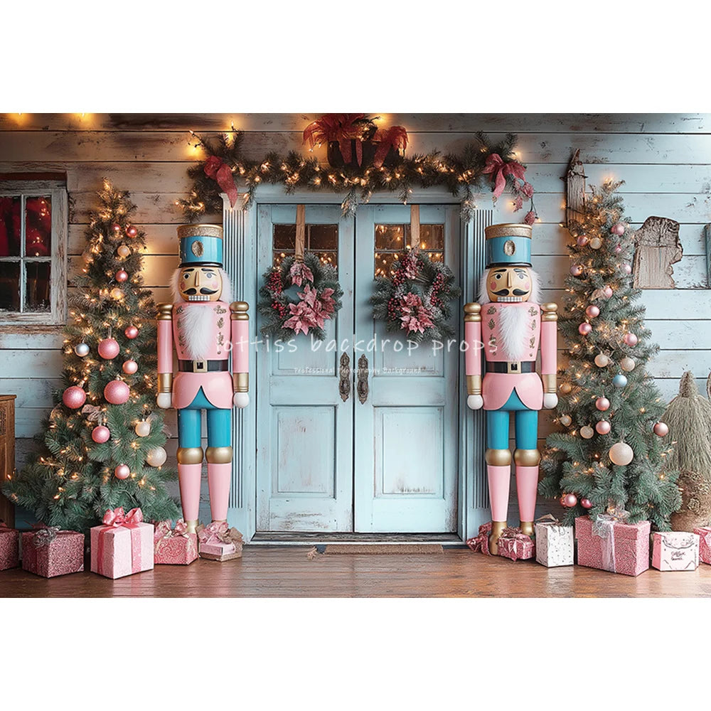 Christmas Nutcracker Store Backdrops Kids Adult Photography Child Baby Photocall Winter Xmas Trees Street House Backgrounds