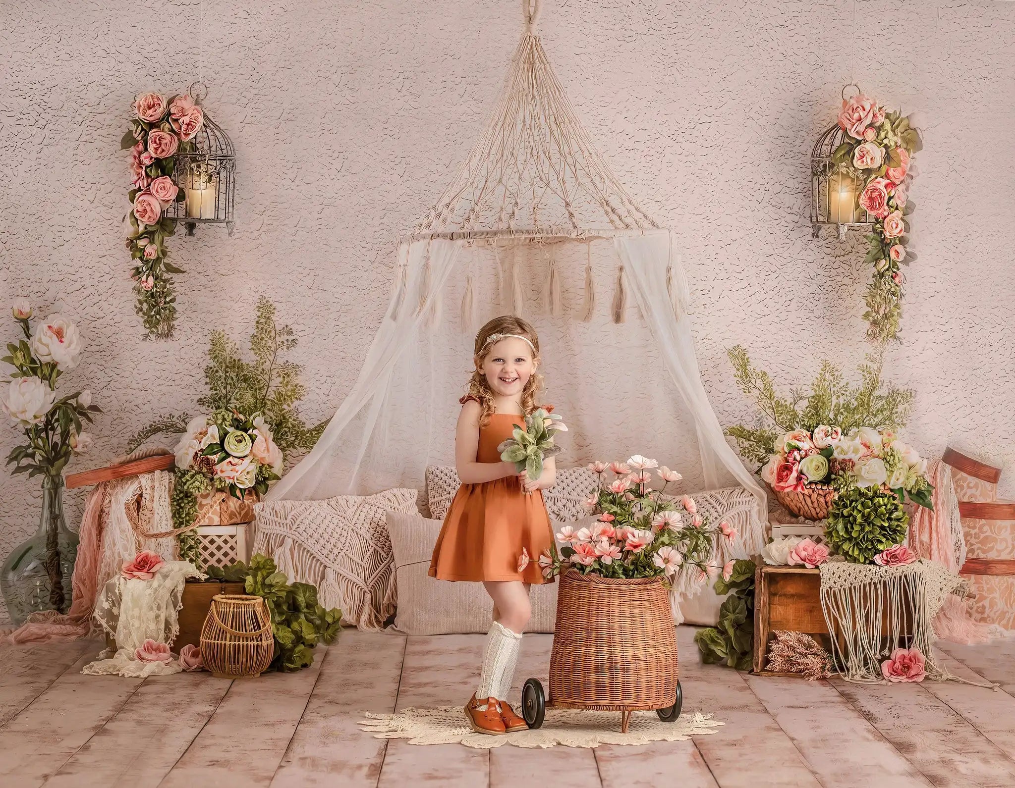 Boho Camping Backdrops Kids Baby Photography Props Child Adult Birthday Cake Smash Photocall Bedroom Decors Backgrounds