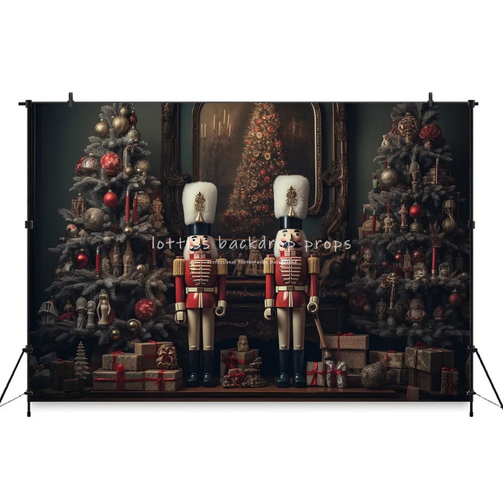 Christmas Store Front Backdrops Kids Family Photogrpahy Baby Child Photocall Props Xmas Snowy Streets Lights Background