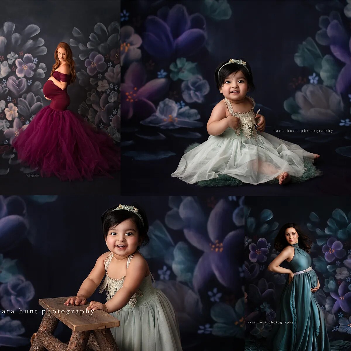 Purple Flower Backdrops Girl Child Photography Props Pregnant Woman Photocall Photostudio Floral Garden Background