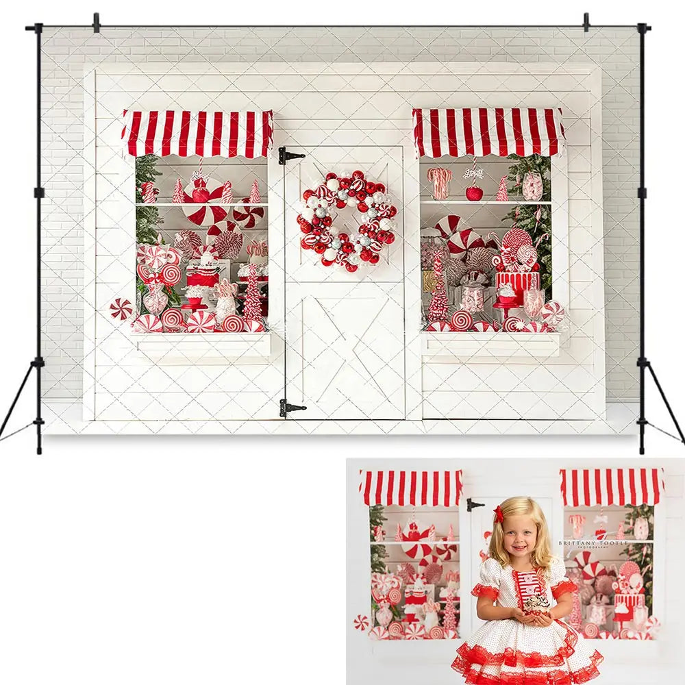 Christmas Headboard Backdrop Brick Wall Kids Baby Cake Smash Photography Props Child Adult Birthday Photo Backgrounds