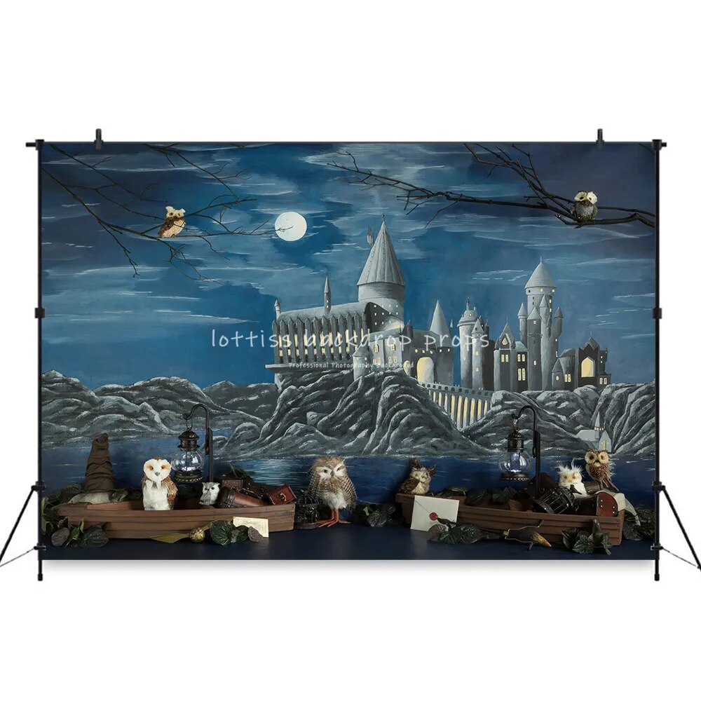 Wizard School Backdrops Kids Adult Photography Prop Birthday Party Banner Witch Wizards Shop Library Background Baby Photostudio