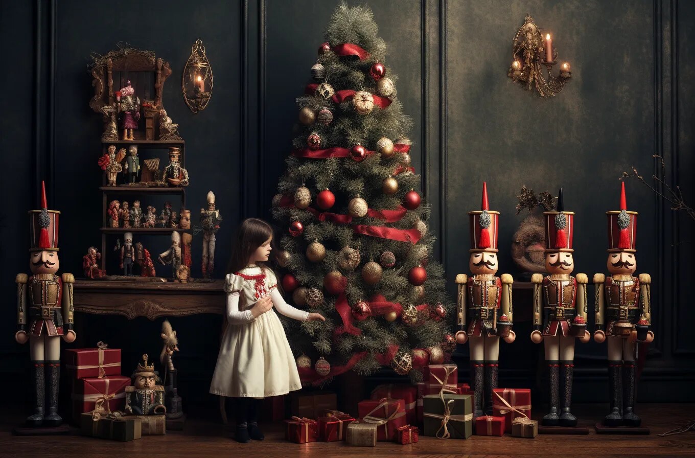 Arrière-plan de soldat casse-noisette de noël, accessoires de photographie pour enfants et bébés, accessoires de séance photo pour enfants et adultes, arrière-plan de salon de noël 