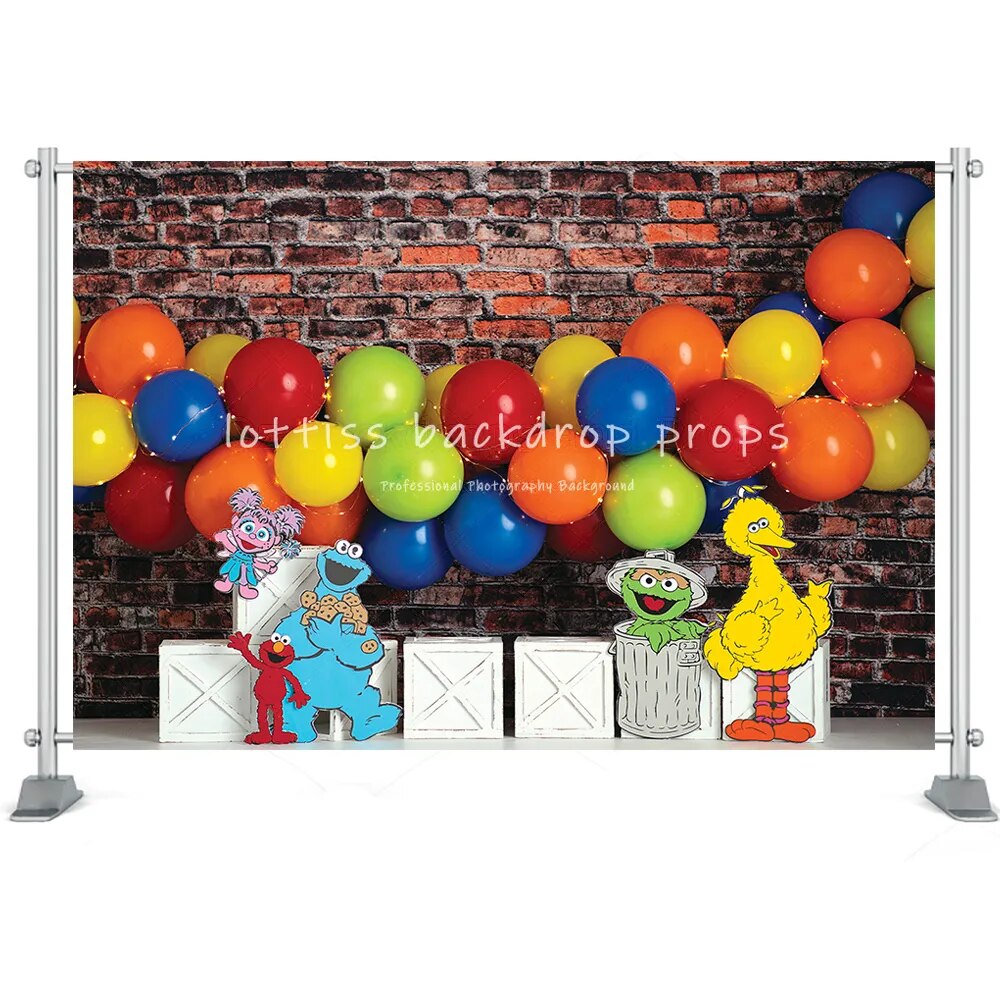 Toy Theme Birthday Backdrop Kids Baby Photocall Props Party Balloons Cartoon Backgrund Child Photostudio