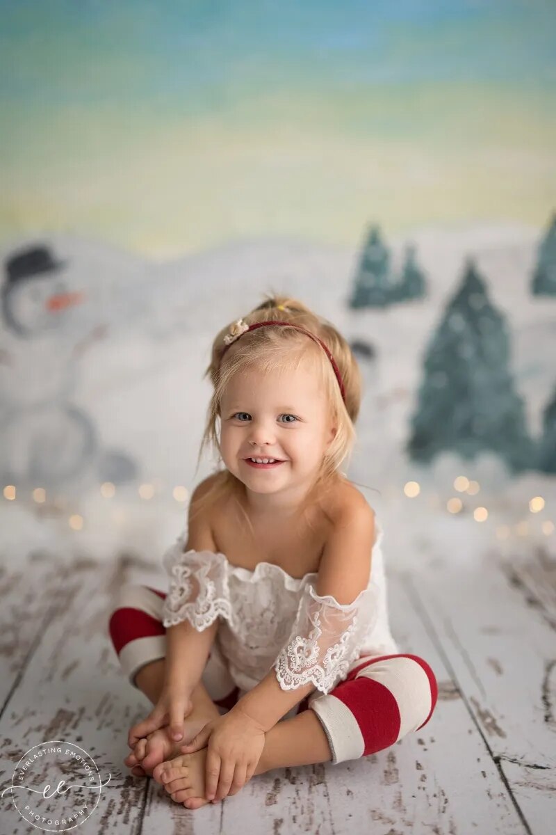 Snowball Fight Backdrops Kids Cake Smash Photography Child Baby Birthday Party Decors Winter Snowman Background Photostudio