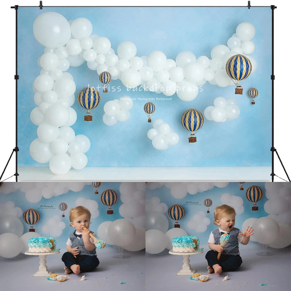 Balloons Donuts Candy Backdrops Kids Baby Birthday Cake Smash Photography Props Child Photocall Boy Race Car Backgrounds