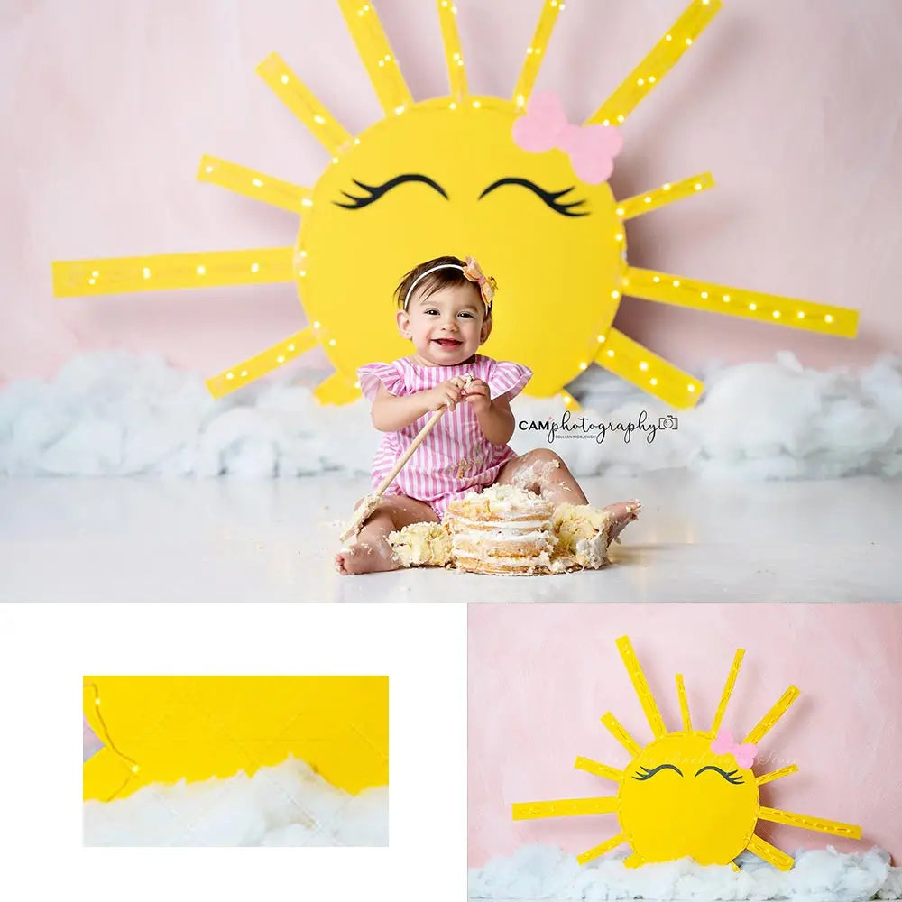 Ray Of Sunshine Backdrop Kids Baby Cake Smash Photography Props Child Girls Adult Birthday Studio Backgrounds