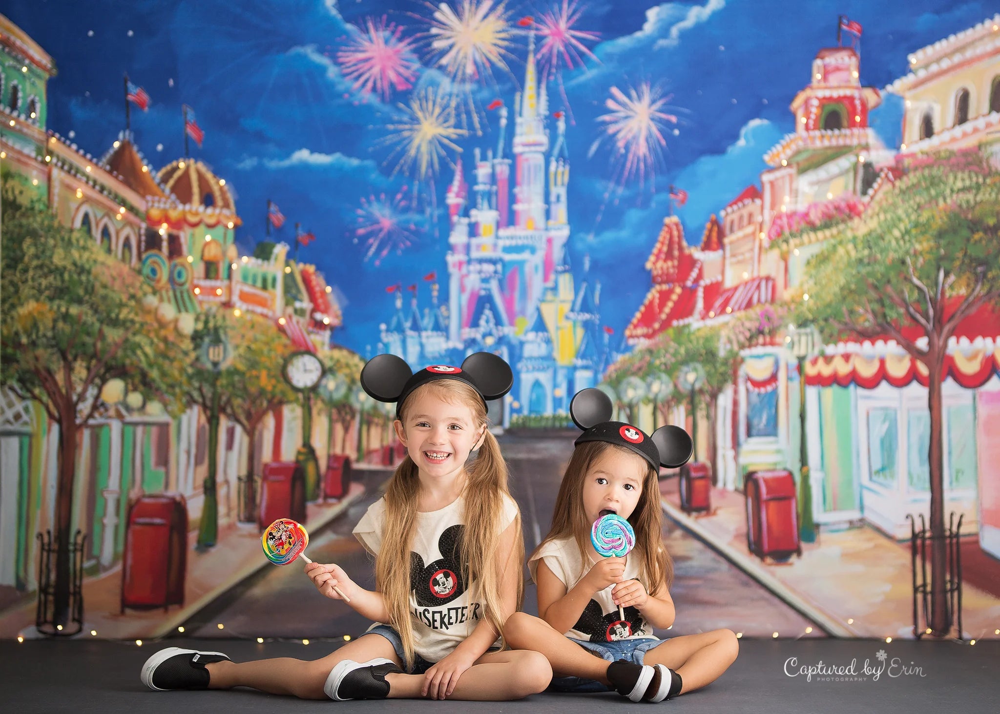 Castle Firework Street Backdrops Kids Baby Photography Props Child Adult Birthday Photocall Decors Store Front Backgrounds