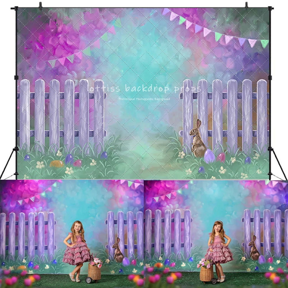 Garden Entrance Bunny Backdrops Kids Baby Photography Child Adult Photocall Spring Easter Backgrounds