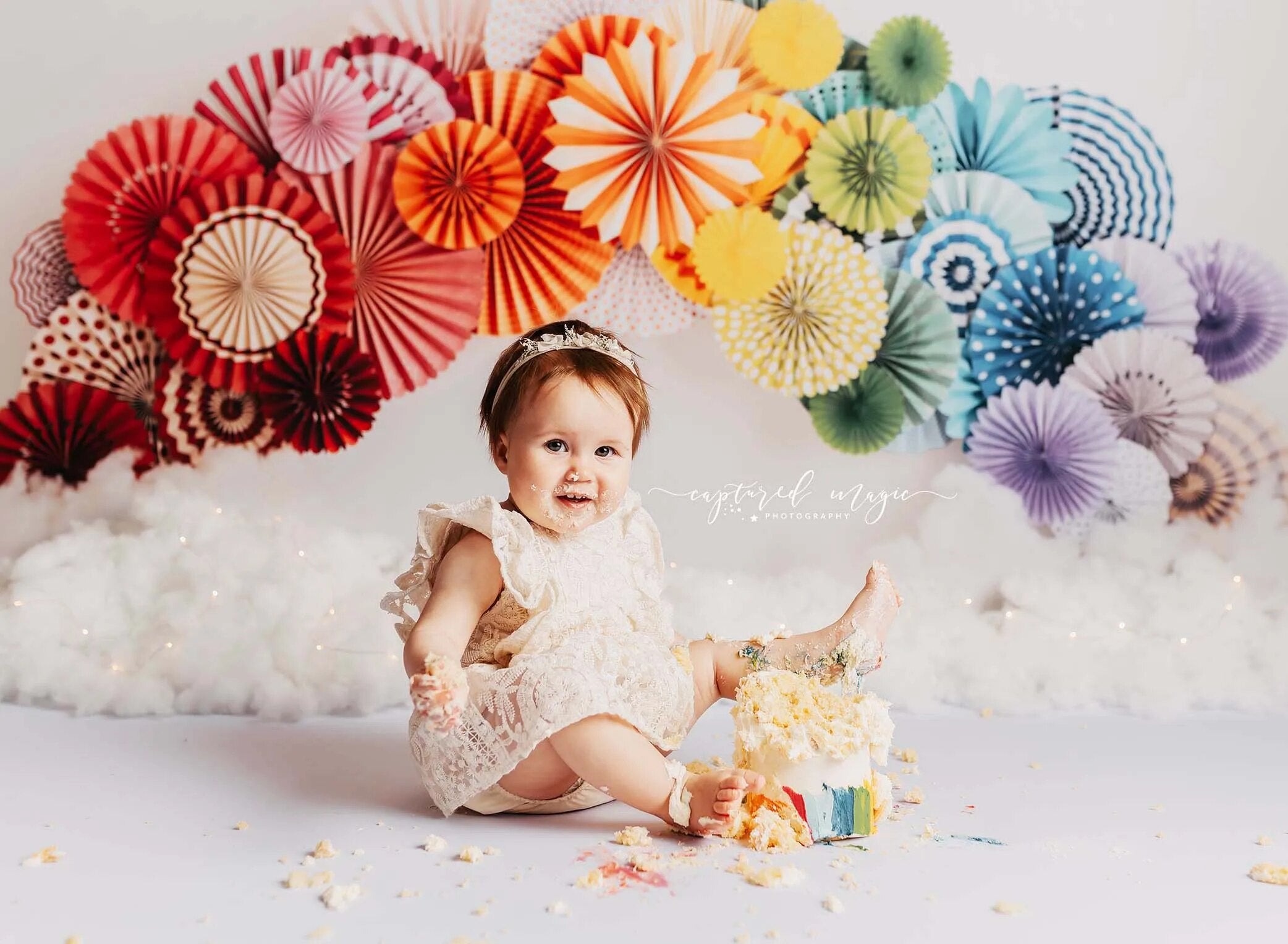 Rainbow Honey Pie Backdrops Kids Baby Photorgraphy Props Child Adult Photocall Decors Cake Smash Birthday Background