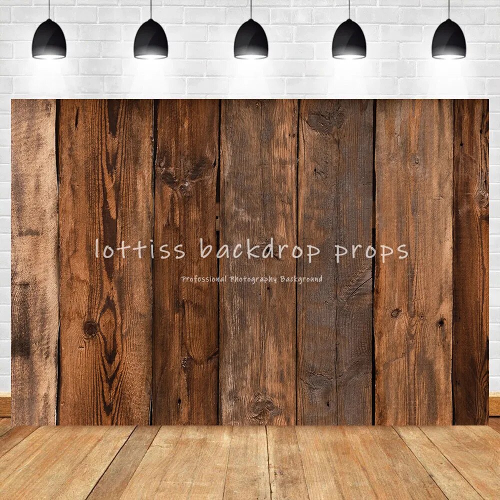 Brown Wood Board Photography Backdrops Dark Wooden Floor Prop Adult Kids Portrait Photocall Broken Wood-board Background