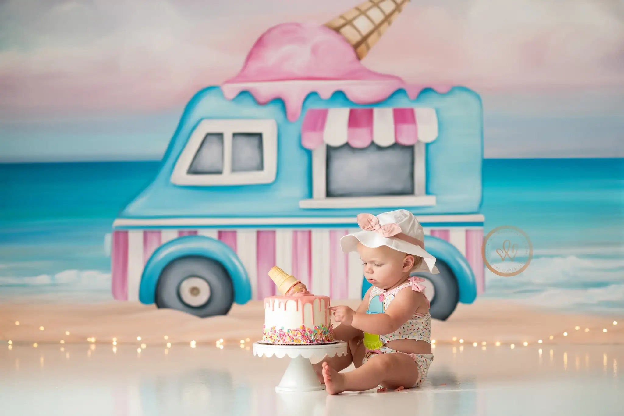 Summer Sweets Backdrop Kids Baby Cake Smash Photography Props Ice Cream Cars Child Girls Adult Birthday Party Backgrounds