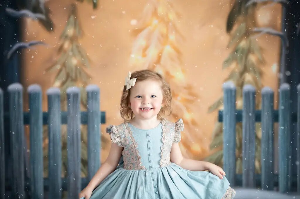 Arrière-plan de forêt d'hiver, photographie de noël pour enfants et adultes, Portrait d'enfant, accessoires de séance photo, studio photo, arrière-plan d'arbres enneigés de noël 