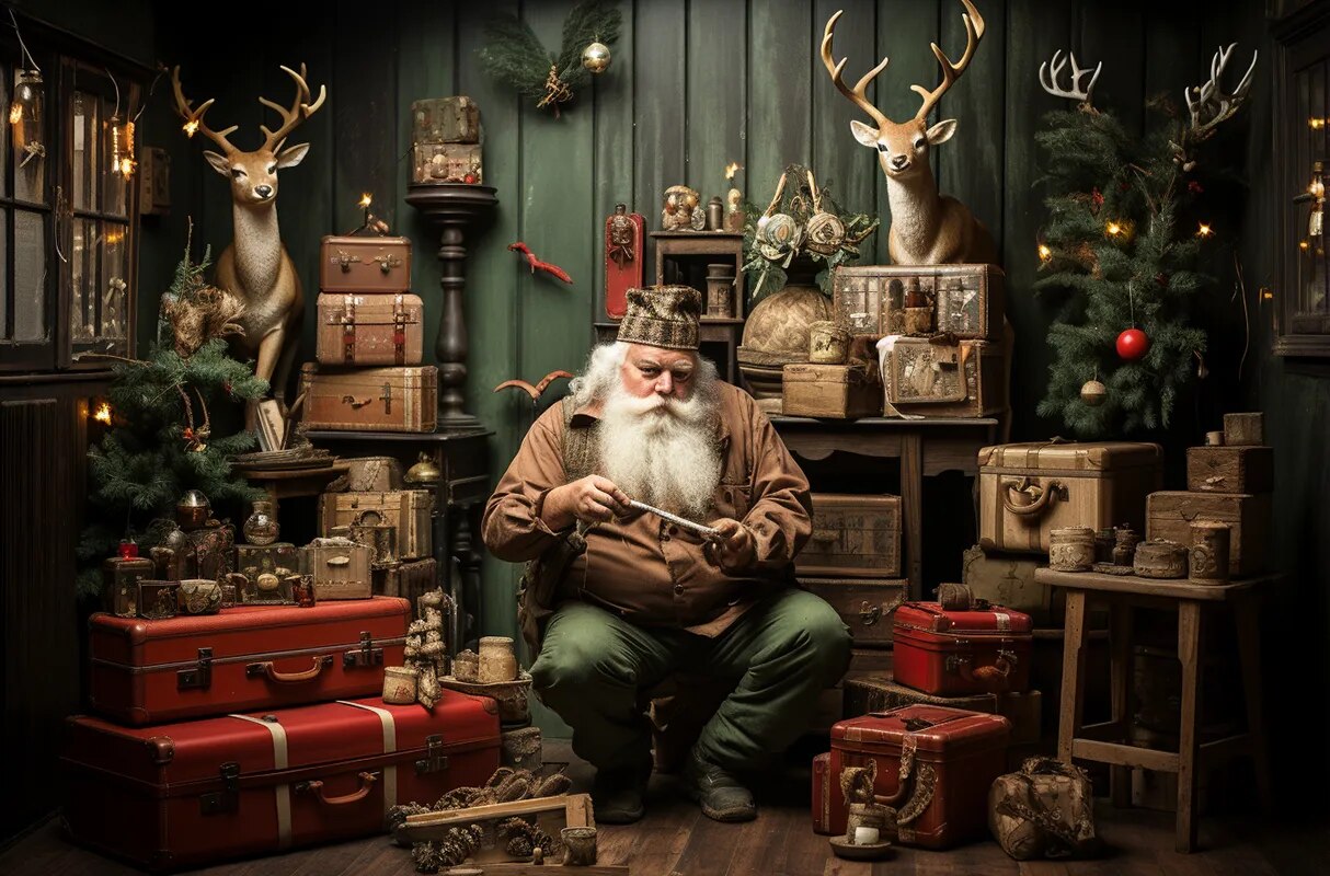 Arrière-plan de chambre de cerf de noël, accessoires de photographie pour enfants et adultes, décors de séance photo pour enfants et bébés, arrière-plan de Festival de maison de noël 