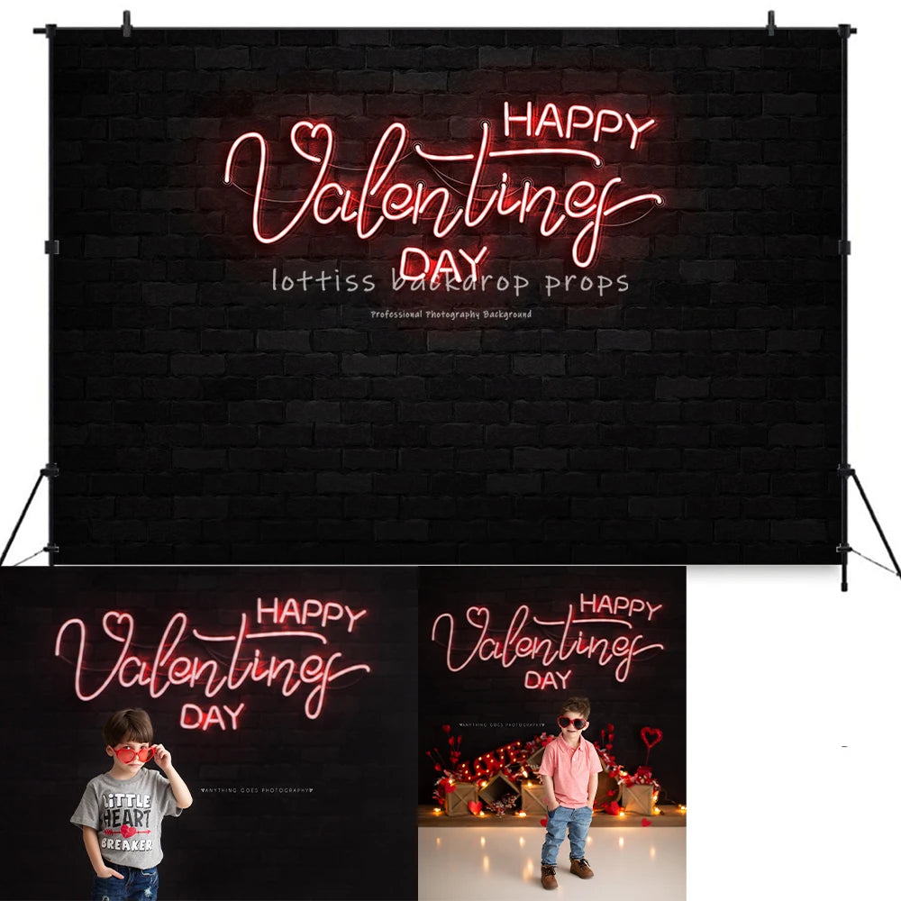 Valentine's Day Font Wall Backdrops Child Baby Photography Props Child Adult Photocall Decors Festival Backgrounds