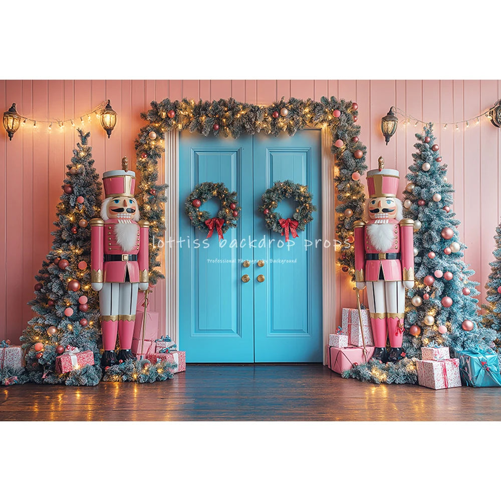 Christmas Nutcracker Store Backdrops Kids Adult Photography Child Baby Photocall Winter Xmas Trees Street House Backgrounds