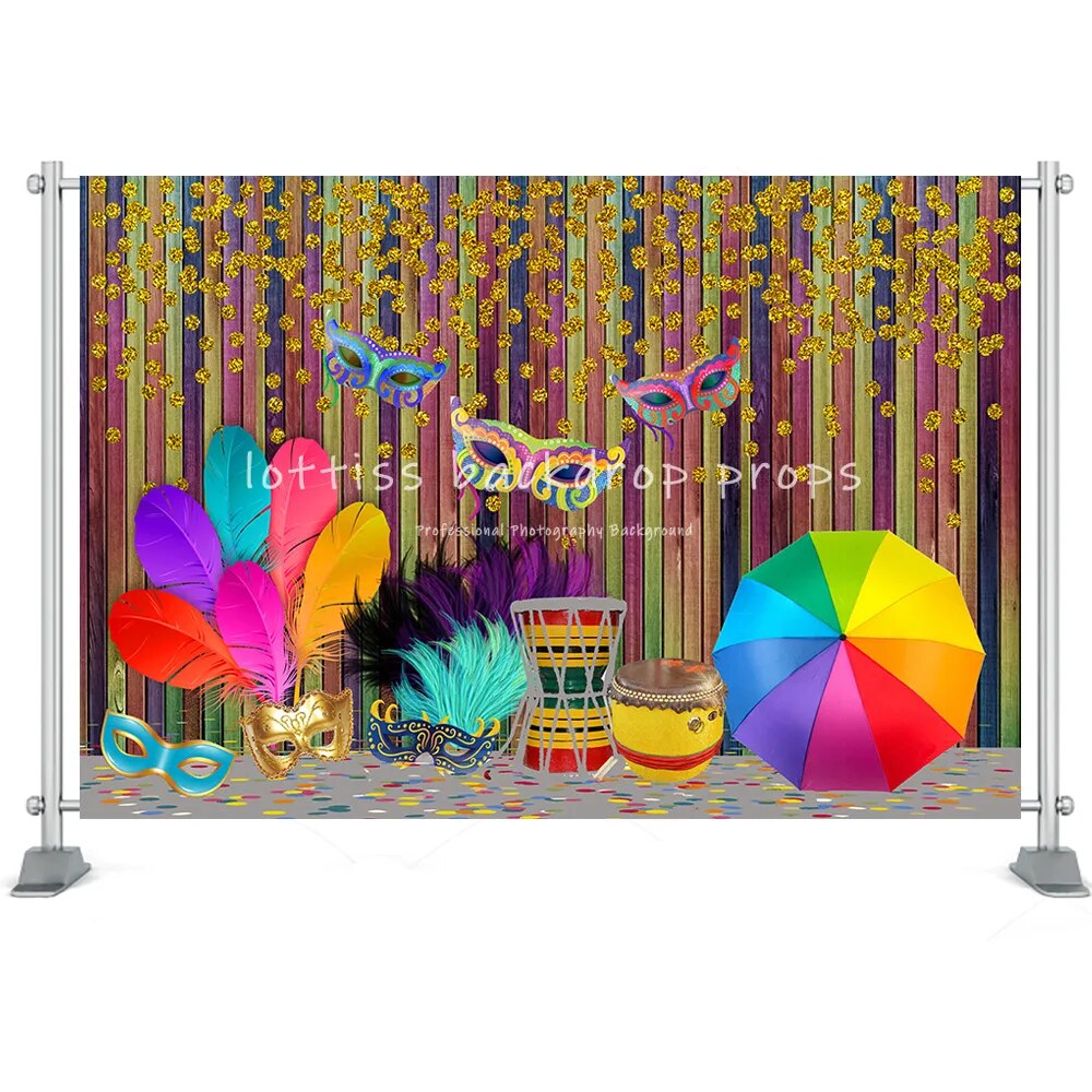 Fiesta Party Backdrops For Adult Kids Cake Smash Photography Masquerade Birthday Mexico Carnival Decoration Backgrounds