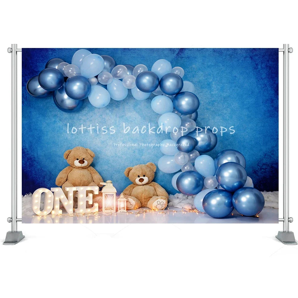 Toy Bear Photography Background Baby Shower Balloons Party Newborn Cake Smash Poster Kids Portrait Backdrop Family Photocall