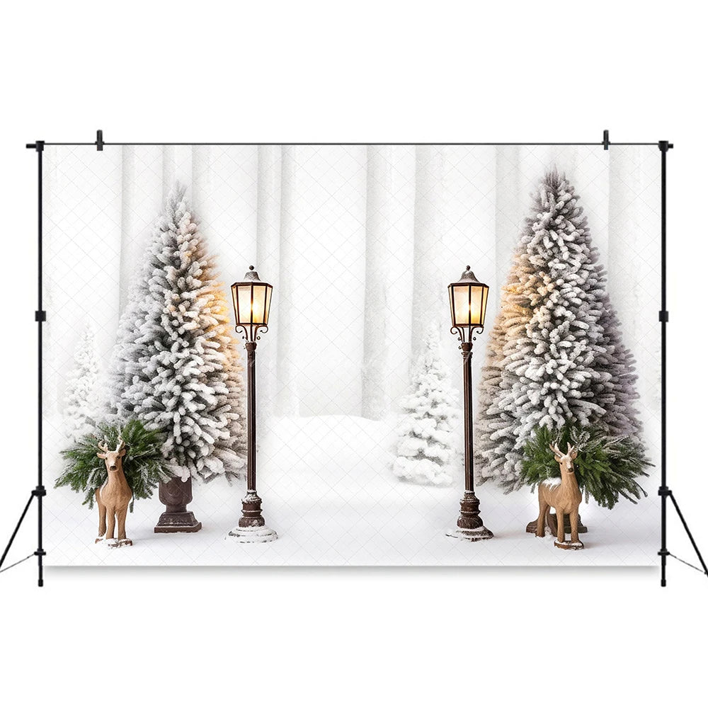 Noel Mantle Lights Christmas Tree Backdrop Kids Baby Cake Smash Photocall Decors Child Girls Adult Family Studio Backgrounds