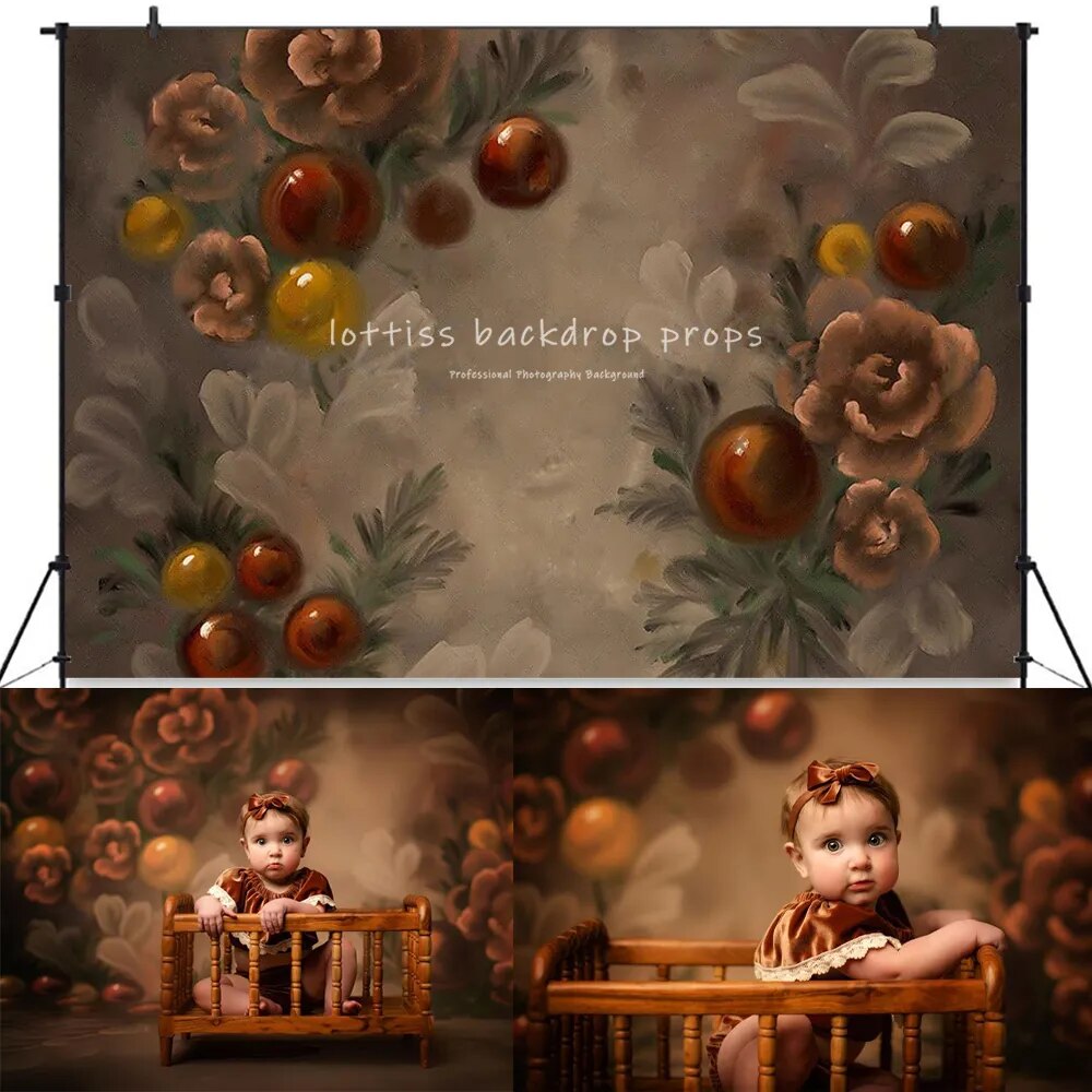 Christmas Floral Backdrops Kids Adult Photography Props Child Baby Pregnant Woman Photocall Winter Flower Background