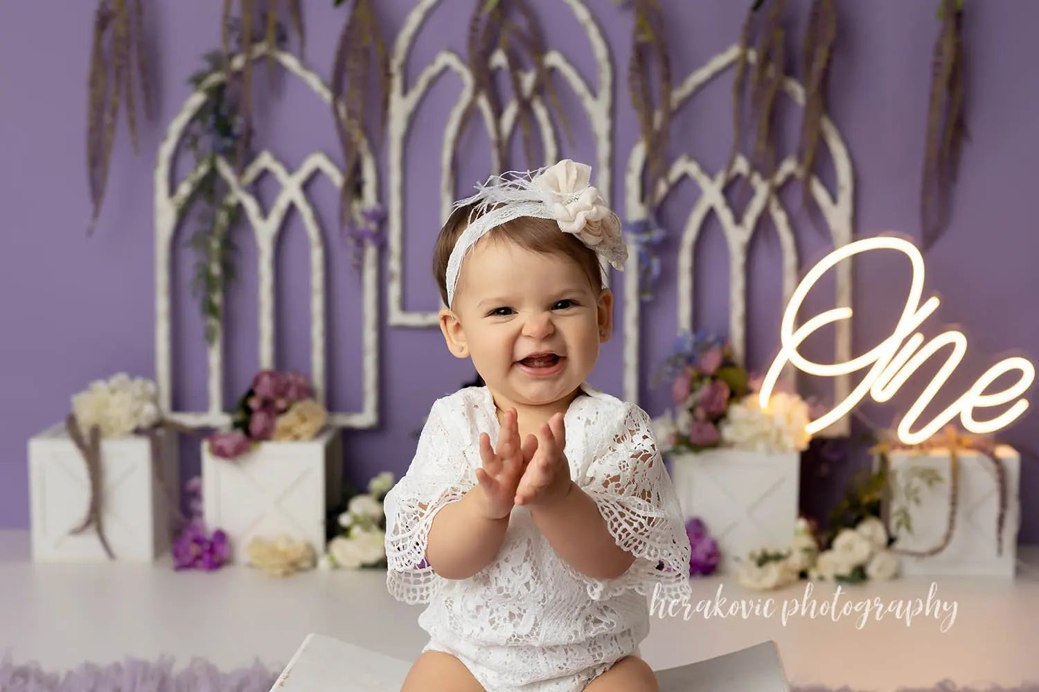 Wisteria Whisper Backdrop Balloon Arch Kids Baby Cake Smash Photography Props Child Girls Adult Birthday Studio Backgrounds