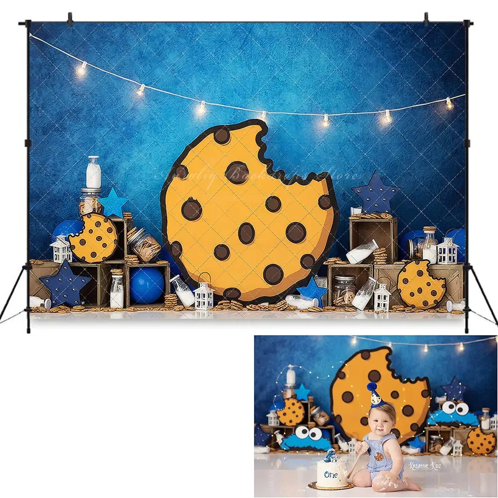 Cookie Crazy Photography Backdrop Kids Baby Cake Smash Photocall Decors Child Adult Birthday Photo Backgrounds