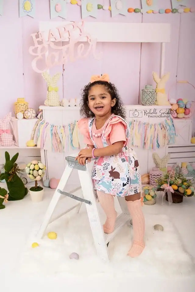 Spring Easter Backdrops Kids Girl Photography Child Birthday Cake Smash Photocall Decors Garden Bunny Eggs Backgrounds