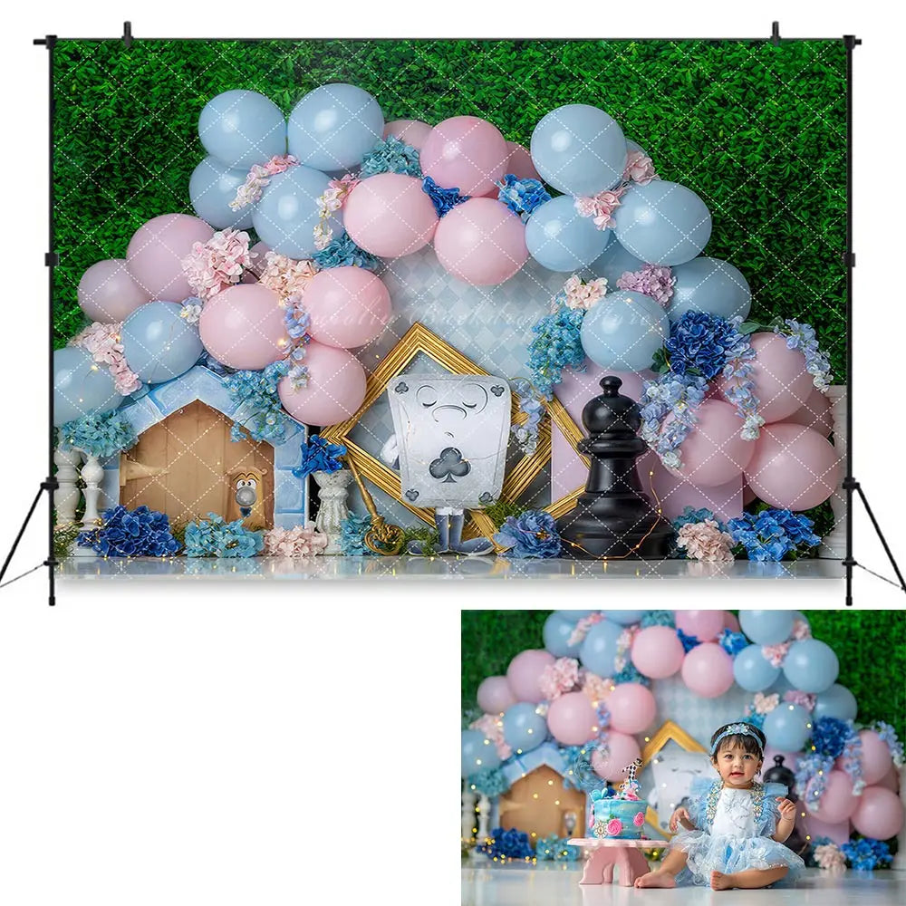 My Sweet Butterfly Backdrop Floral Balloon Arch Kids Baby Cake Smash Photography Props Child Girls Adult Birthday Backgrounds