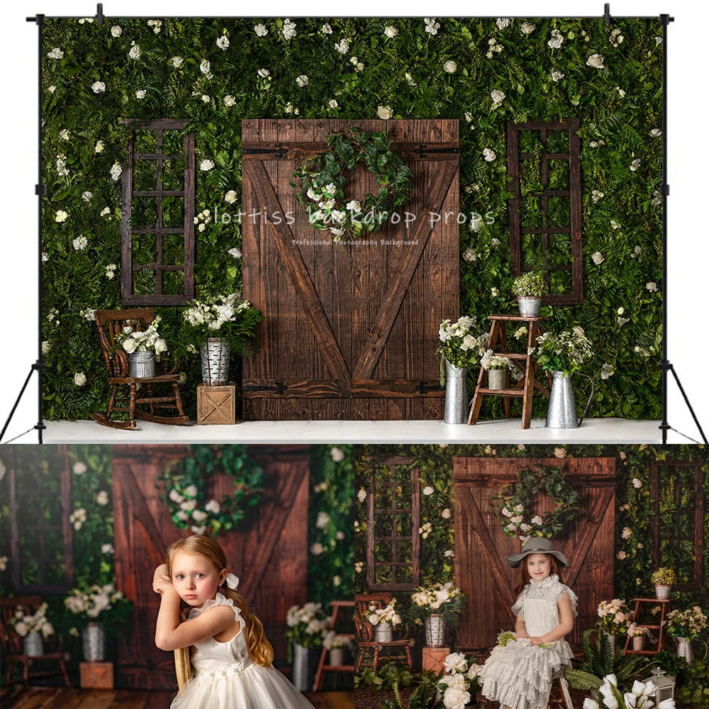 Spring Garden Plant Floral Wall Backdrops Kids Baby Photography Props Child Adult Girl Photocall Flower Decors Background