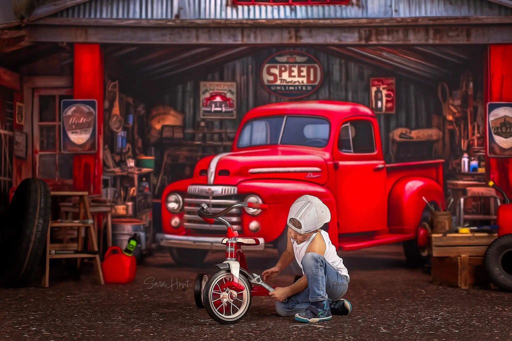 Old Time Station Room Backdrops Kids Adult Photography Props Child Baby Photocall Decor Boy Truck BIrthday Cake Smash Background