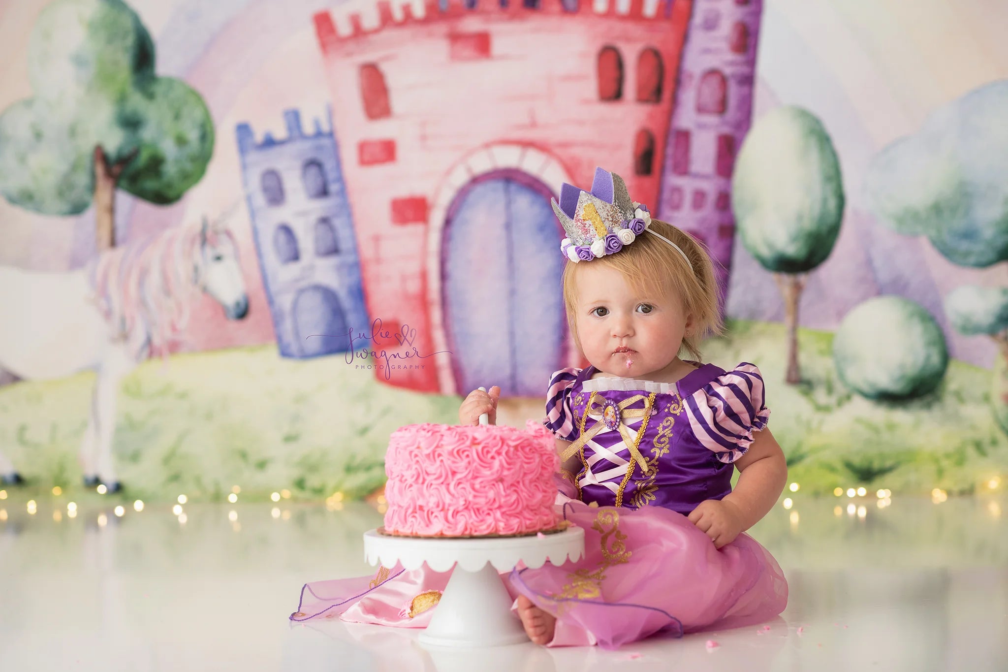 Fairy Dream Castle Backdrops Spring Kids Baby Photography Props Child Adult Photocall Decors Spring Landscape Backgrounds