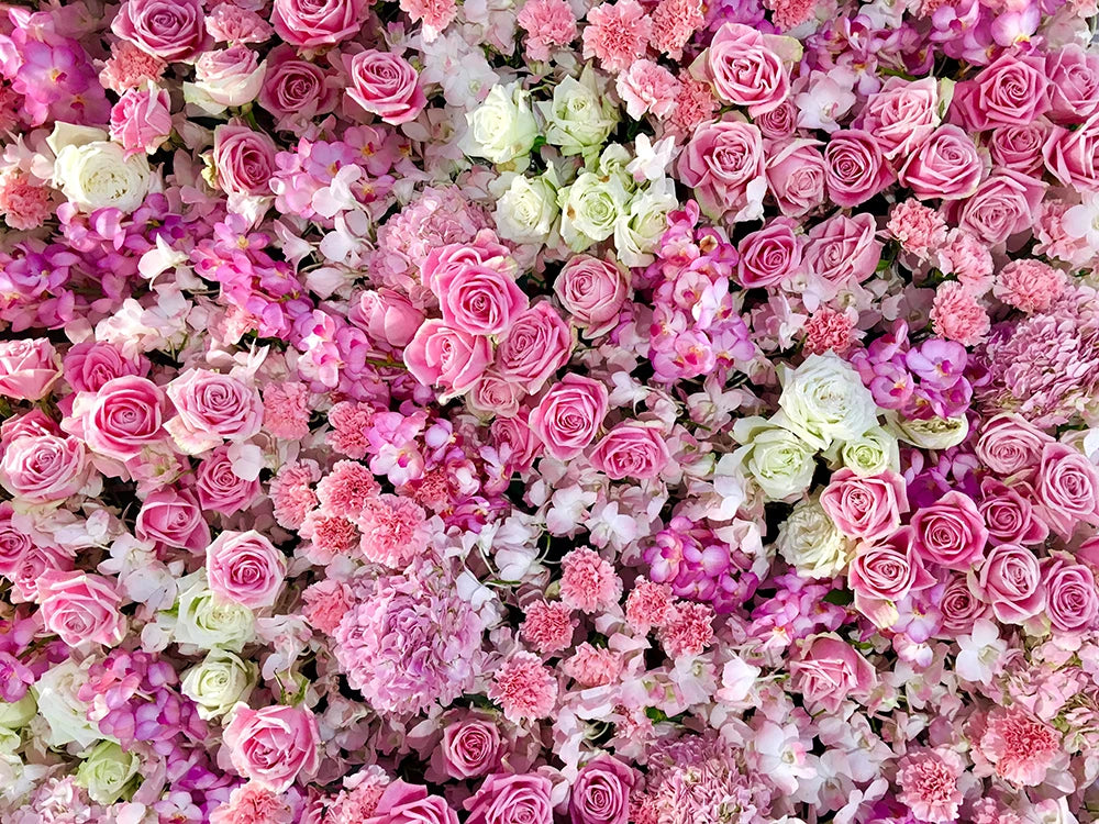 Pink Red Flower Wall Backdrops Kids Adult Photography Props Child Baby Photocall Decors Wedding Birthday Ceremong Background