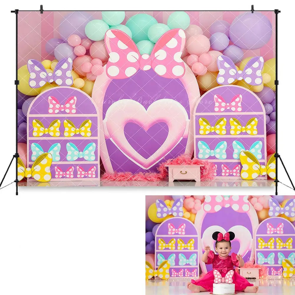 Floral Balloon Arch Photography Backdrop Kids Baby Birthday Party Decors Butterfly Castle Child Girl Cake Smash Photo Background