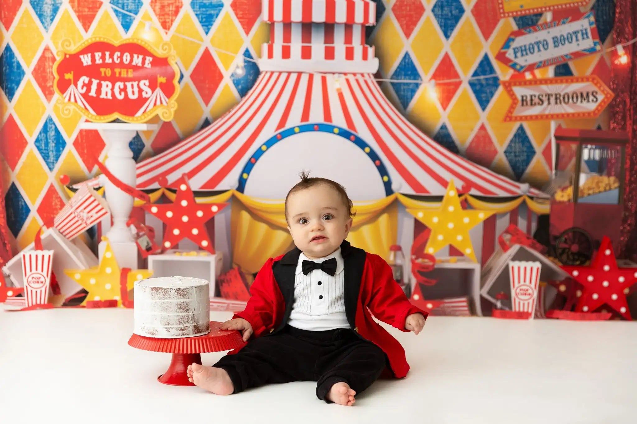 Circus Theme Birthday Party Backdrop Kids Baby Cake Smash Photocall Decors Child Boys Adult Photography Backgrounds