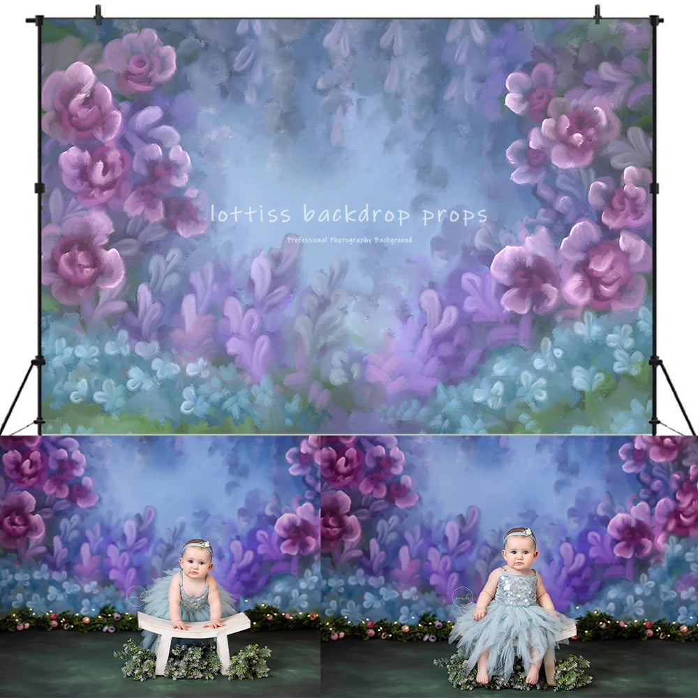 Spring Floral Arch Backdrops Kids Girl Photography Props Child Adult Photocall Decors Flower Garden Backgrounds