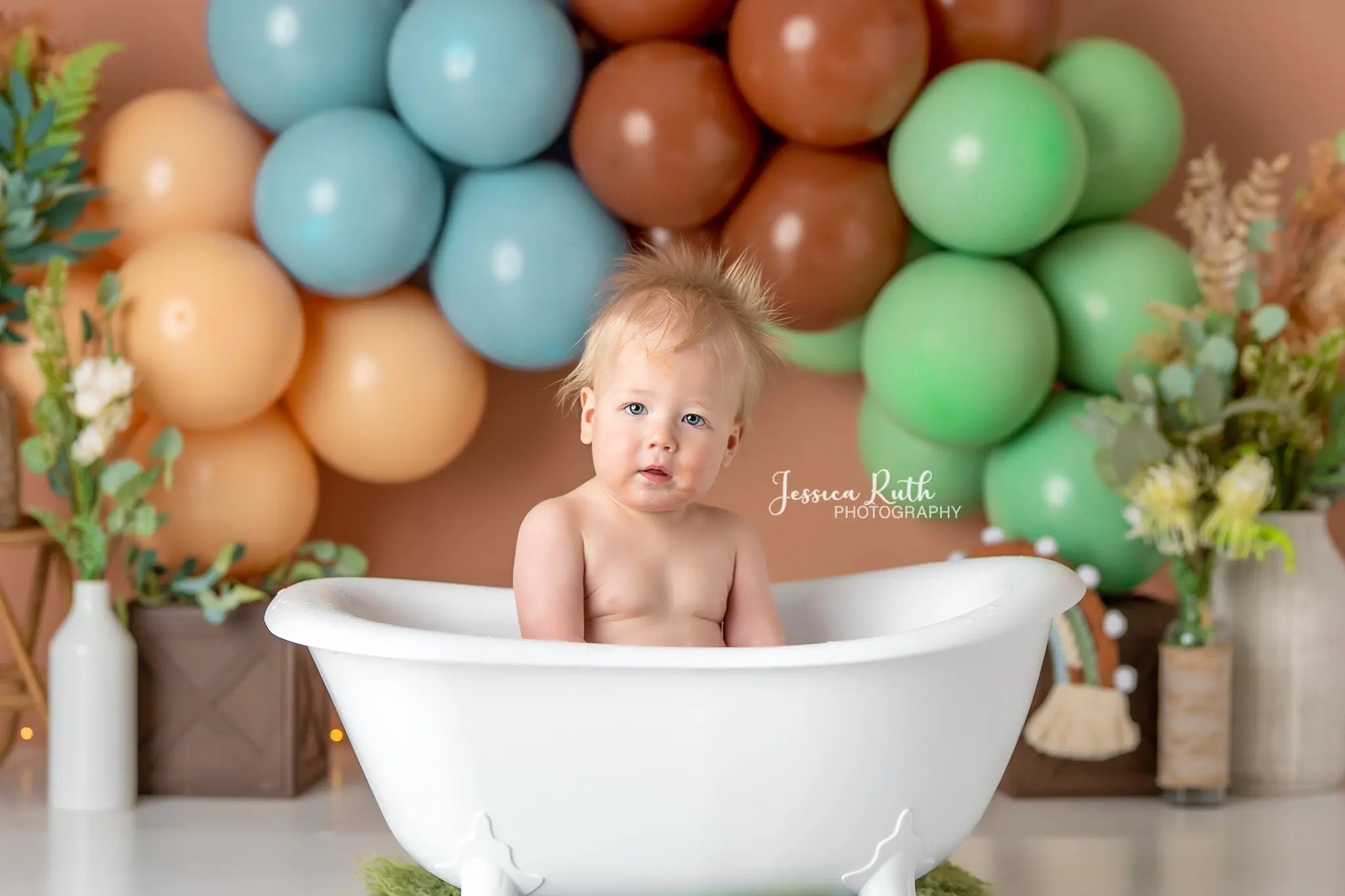 Boho Rainbow Photography Backdrop Balloons Baby Child Cake Smash Photocall Props Kids Birthday Party Decors Studio Backgrounds