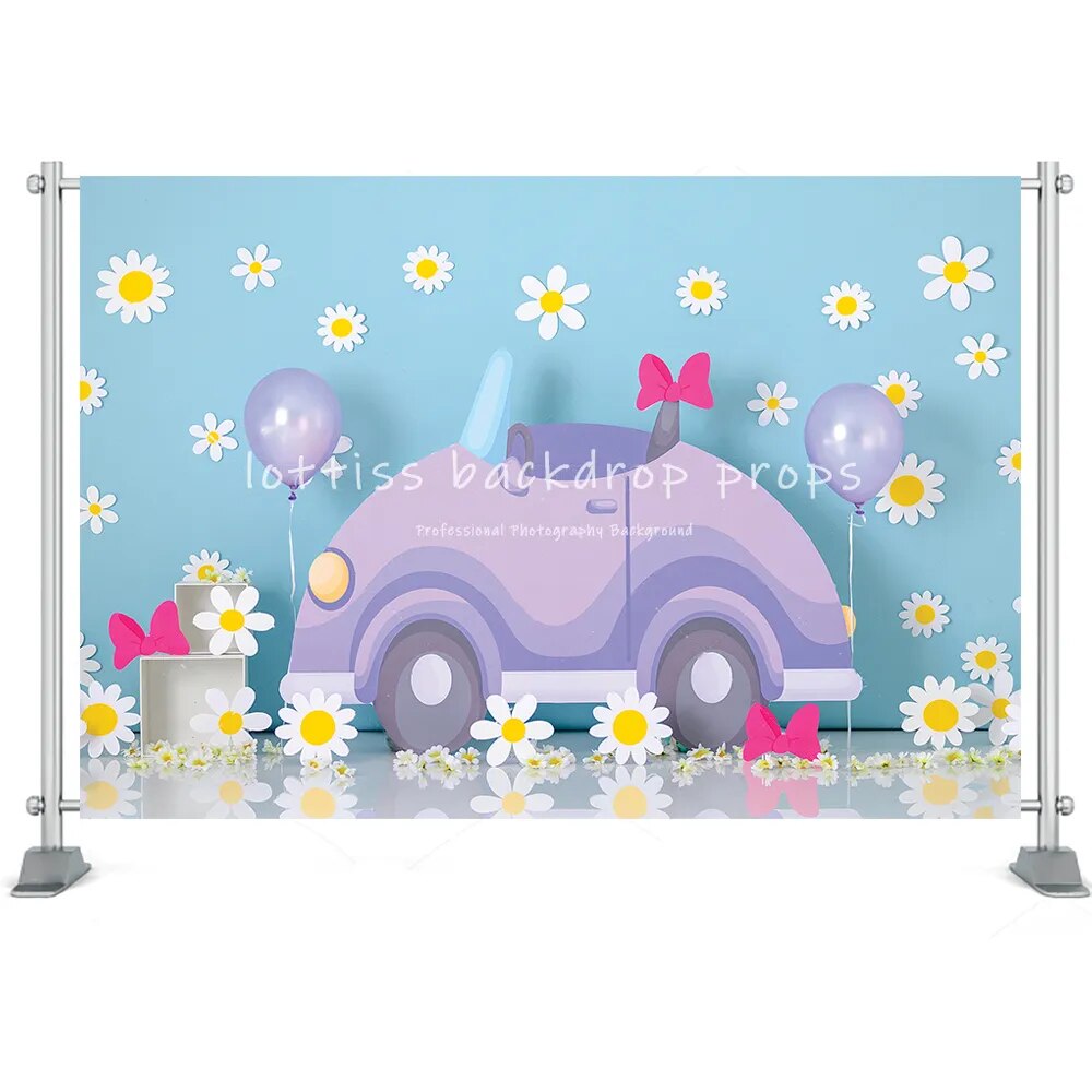 Flower Butterfly Photography Girl Birthday Party Flower Market Poster Baby Shower Princess Photo Background For Photo Studio