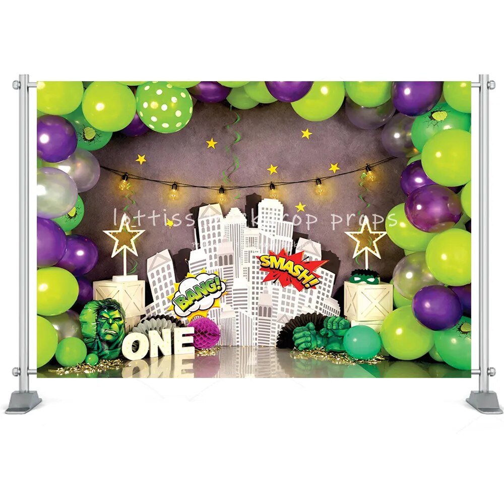 Super City Backdrops Cartoon Superhero Boy Birthday Party Super City Cospaly Photography Cake Table Decor Booth Props