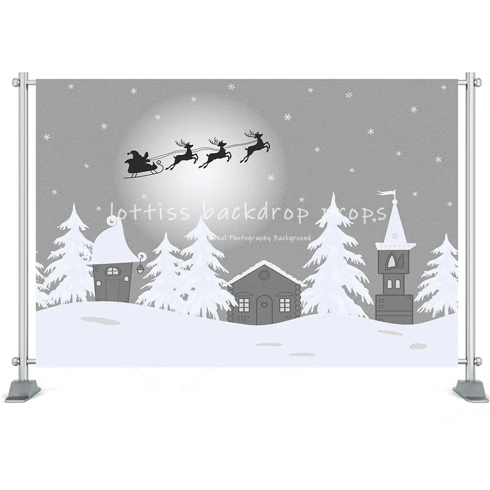 Winter Snowflake Photography Backdrop Wonderland Snow Forest Mountain Natural Landscape Festival Party House Decor Background