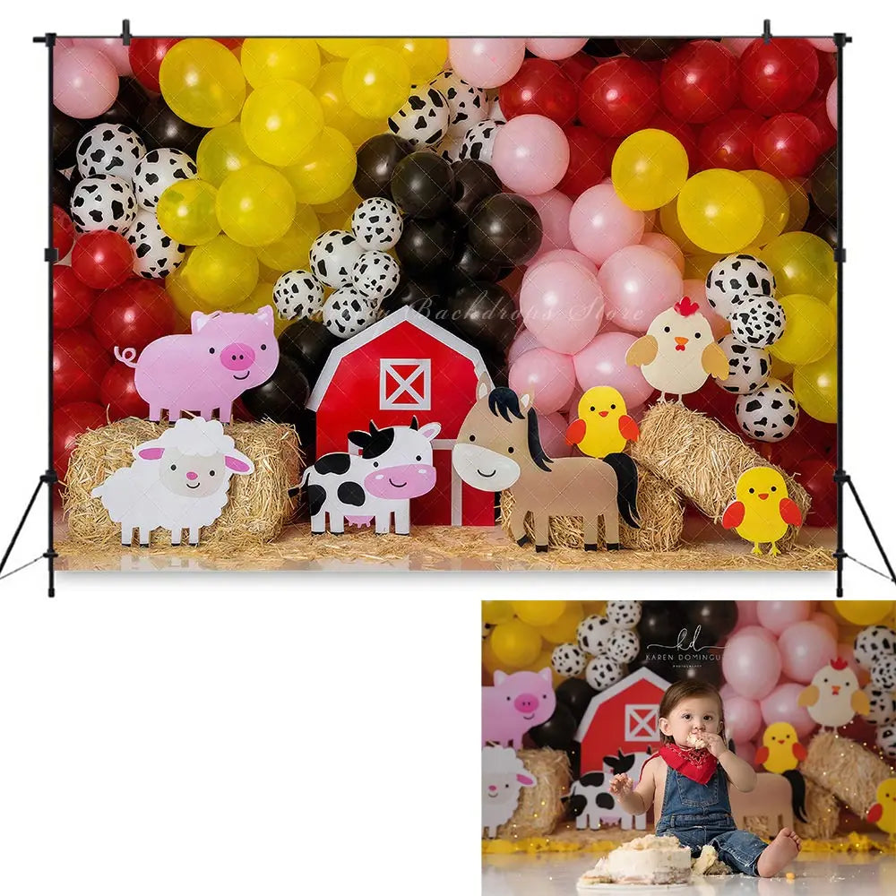 Themed Backdrop Child Baby Birthday Cake Smash Photography Decor  Kids Portrait Family Party Photocall Background