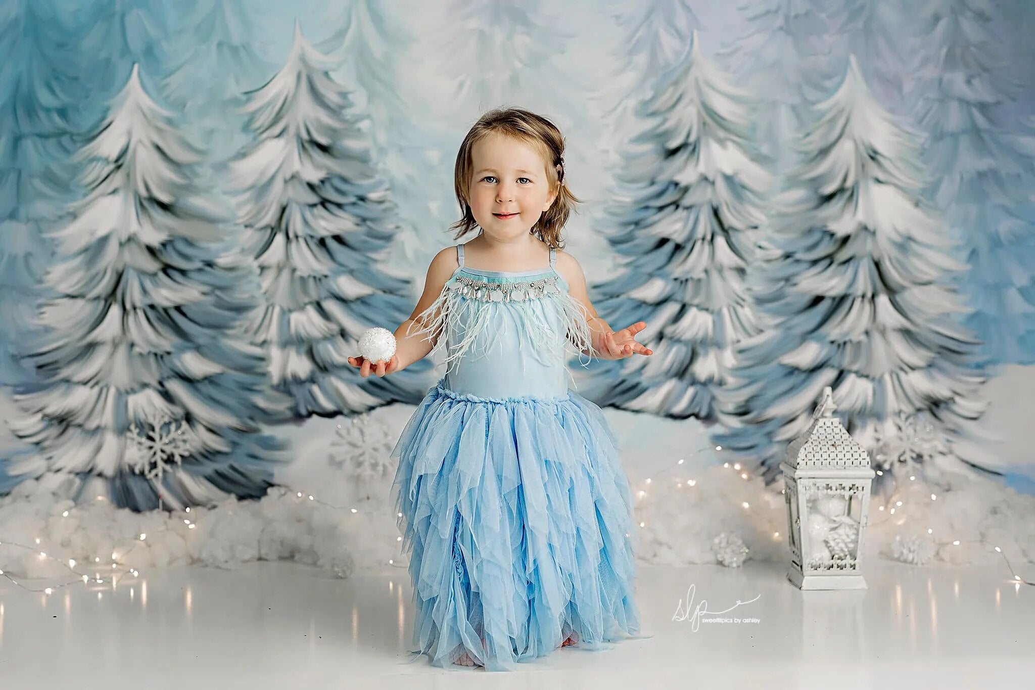 Arrière-plan de forêt enneigée d'hiver, accessoires de photographie de Portrait pour enfants et adultes, pour séance photo de bébé fille, pour studio photo, arrière-plan de neige de noël 