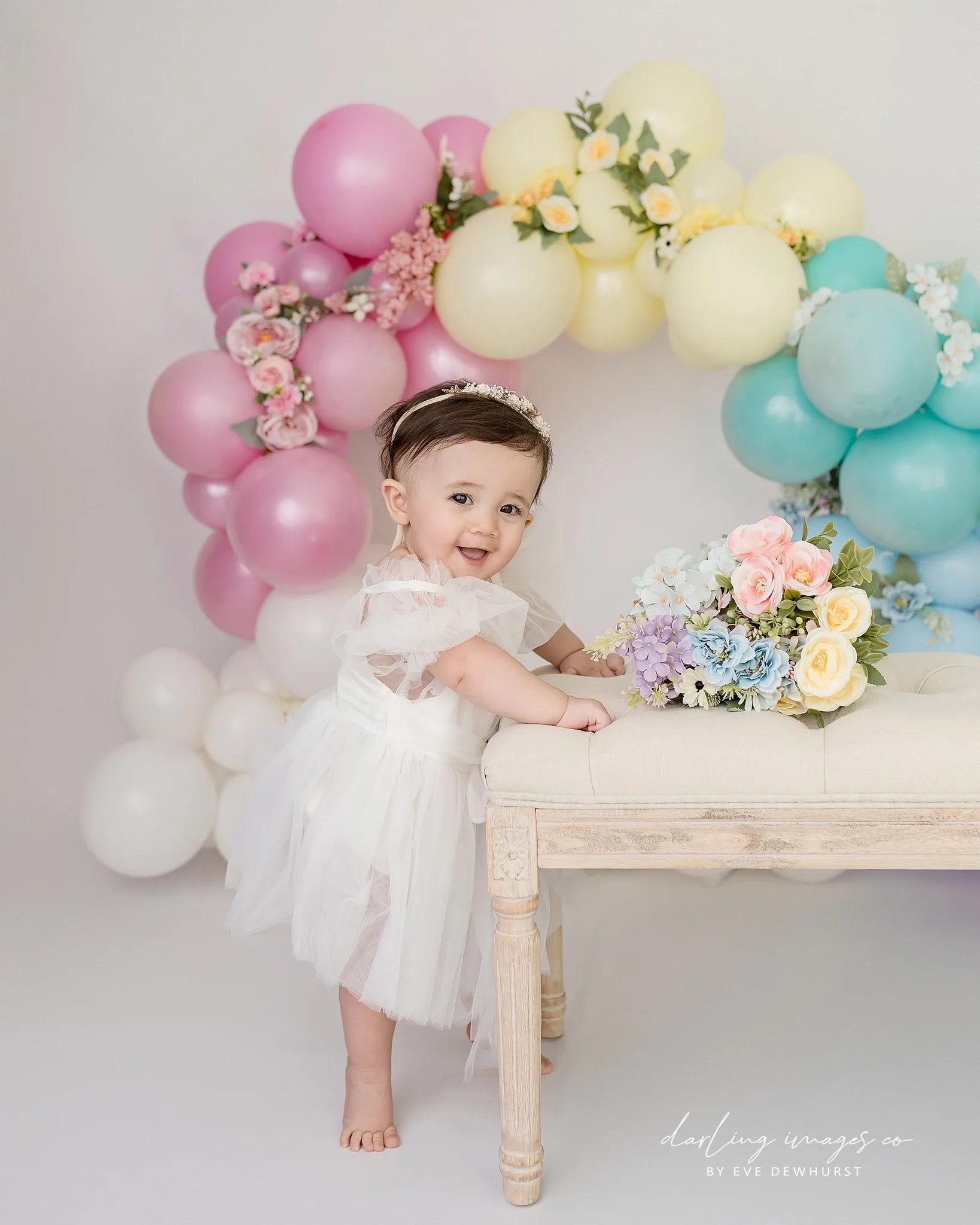 Fabulous Flower Balloons Garland Backdrop Kids Baby Cake Smash Photocall Decors Child Adult Birthday Photography Backgrounds